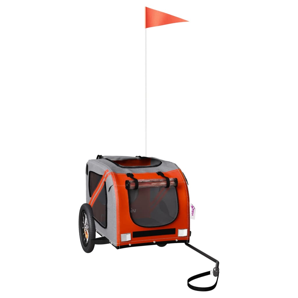 Bicycle Trailer Dogs Orange and Gray Oxford Fabric and Iron