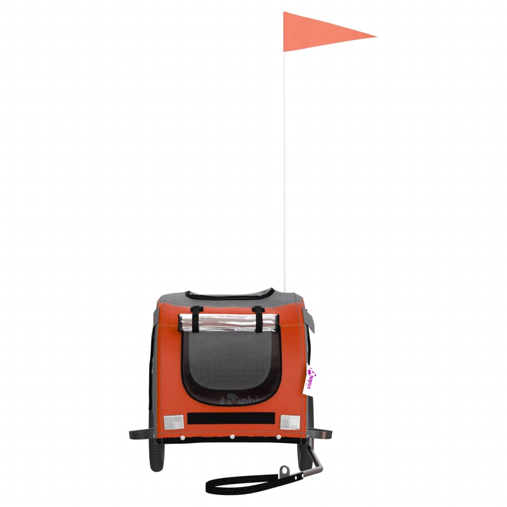 Bicycle Trailer Dogs Orange and Gray Oxford Fabric and Iron