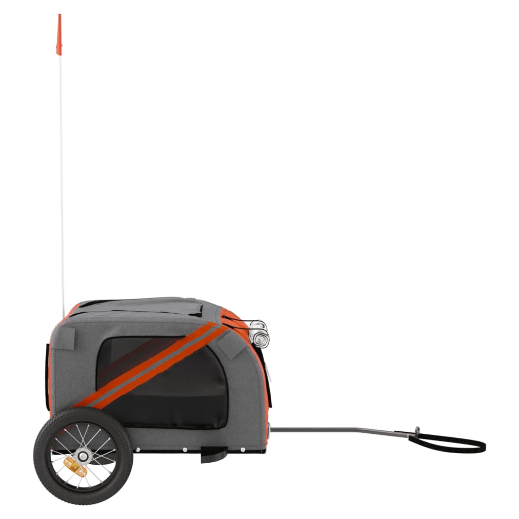Bicycle Trailer Dogs Orange and Gray Oxford Fabric and Iron