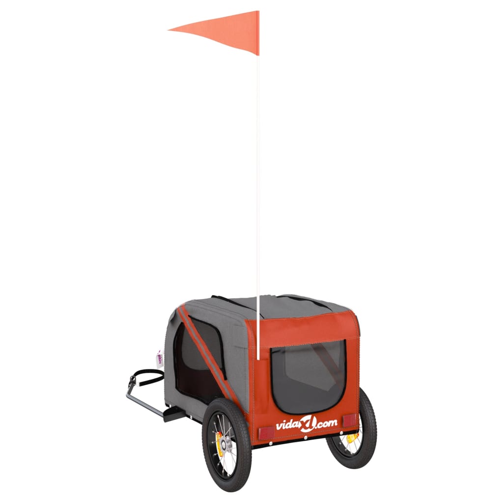 Bicycle Trailer Dogs Orange and Gray Oxford Fabric and Iron