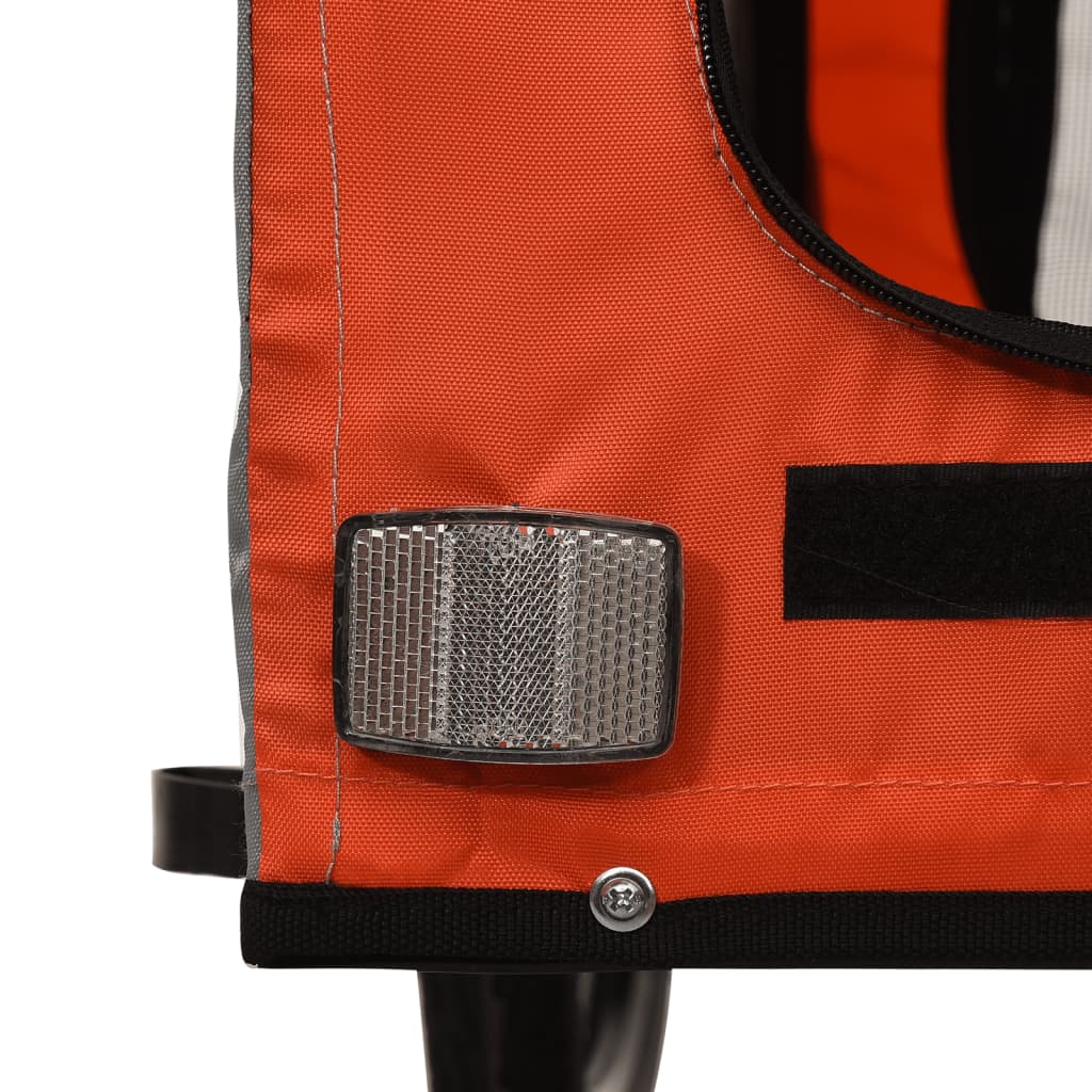 Bicycle Trailer Dogs Orange and Gray Oxford Fabric and Iron