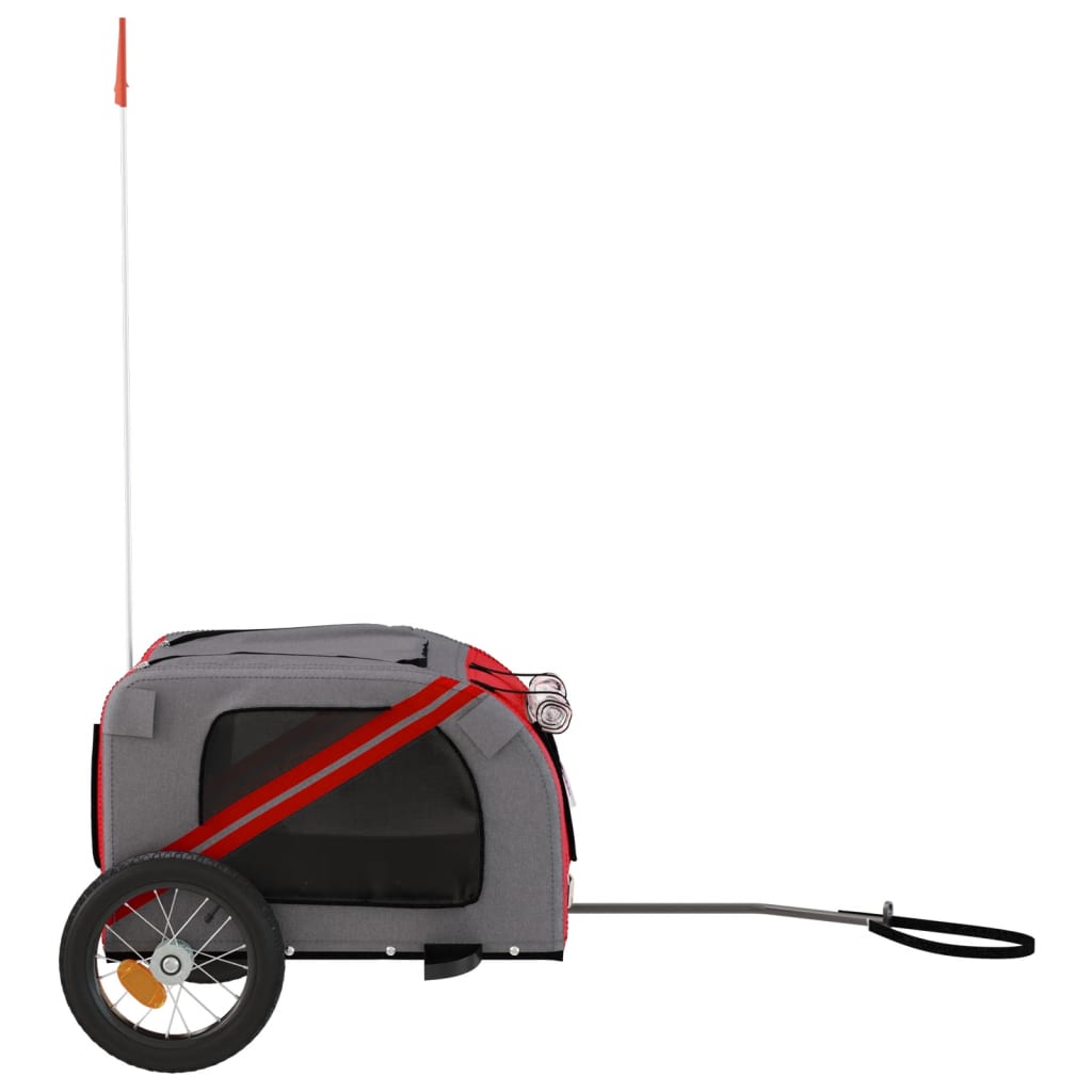 Bicycle Trailer Dogs Red and Grey Oxford Fabric and Iron