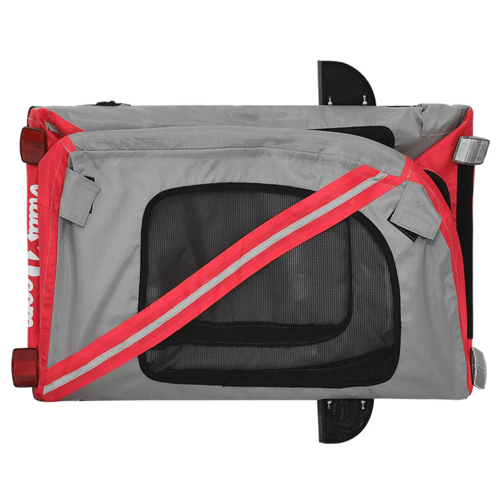 Bicycle Trailer Dogs Red and Grey Oxford Fabric and Iron
