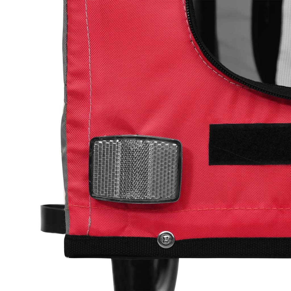 Bicycle Trailer Dogs Red and Grey Oxford Fabric and Iron