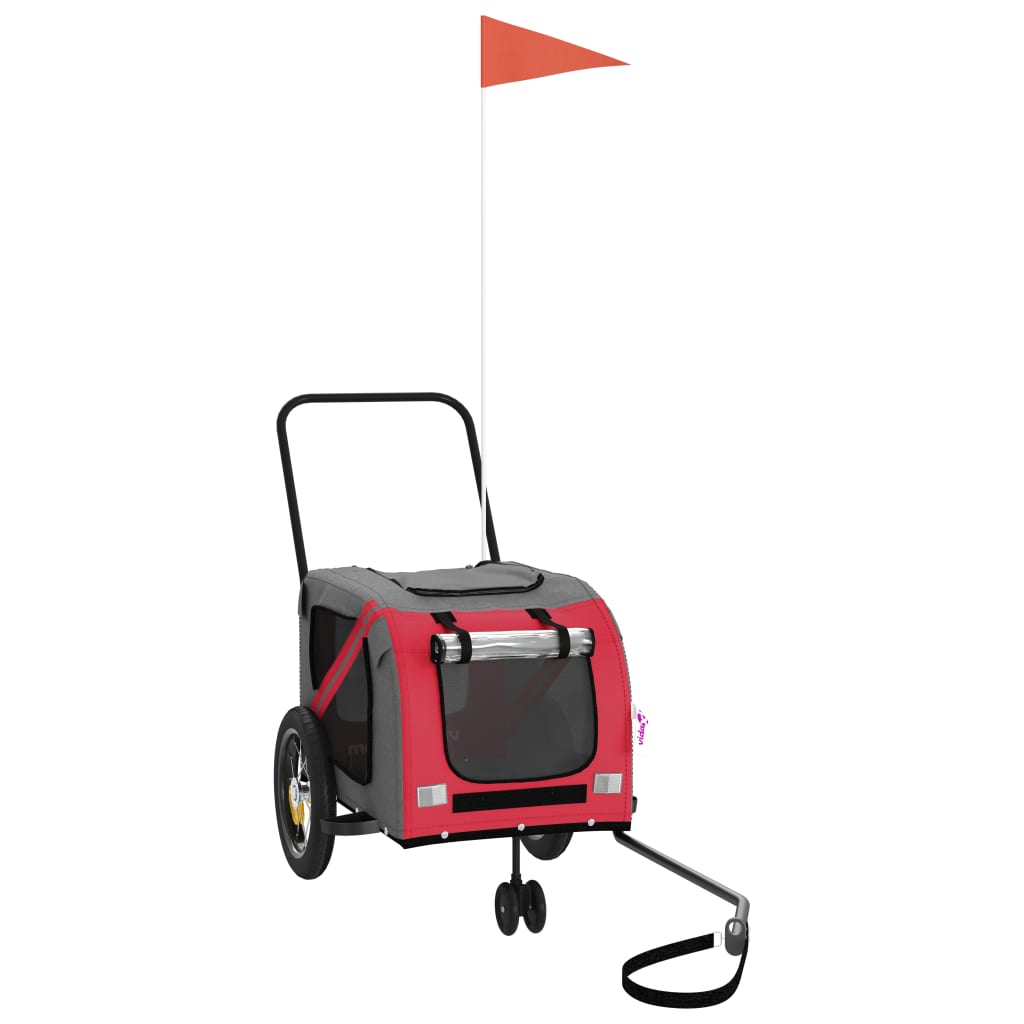 Bicycle Trailer Dogs Red and Black Oxford Fabric & Iron