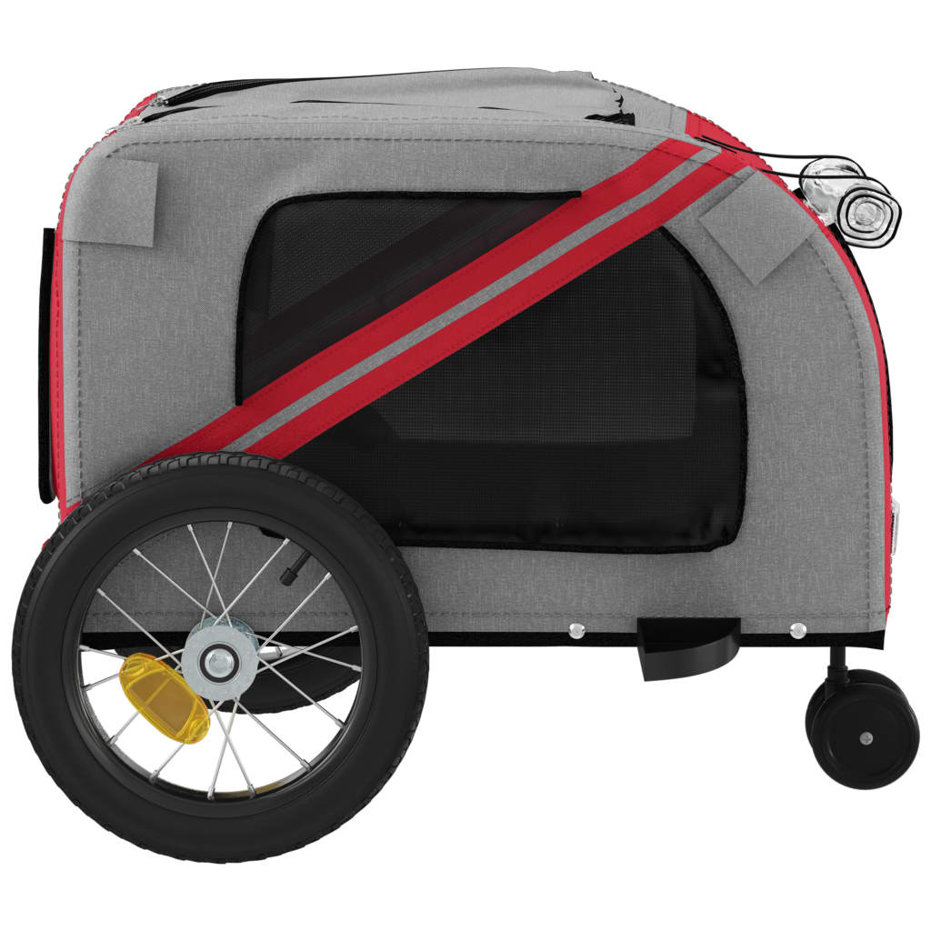 Bicycle Trailer Dogs Red and Black Oxford Fabric & Iron