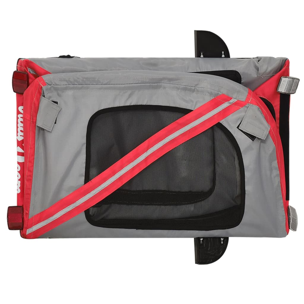 Bicycle Trailer Dogs Red and Black Oxford Fabric & Iron