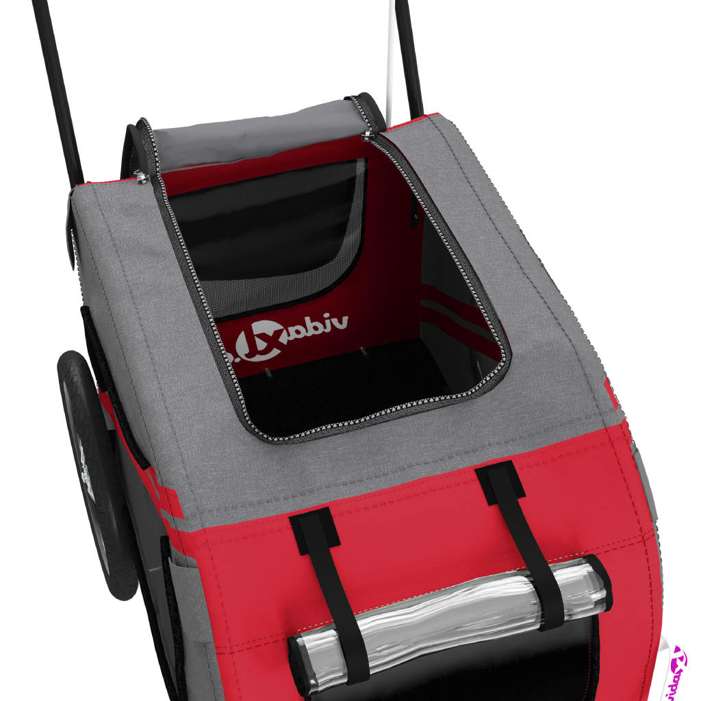 Bicycle Trailer Dogs Red and Black Oxford Fabric & Iron