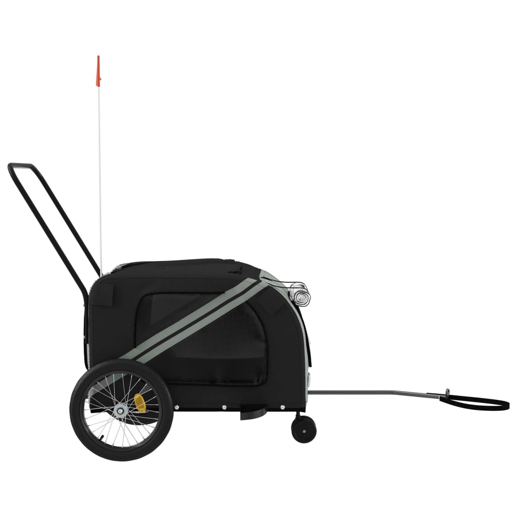 Bicycle Trailer Dogs Gray and Black Oxford Fabric and Iron