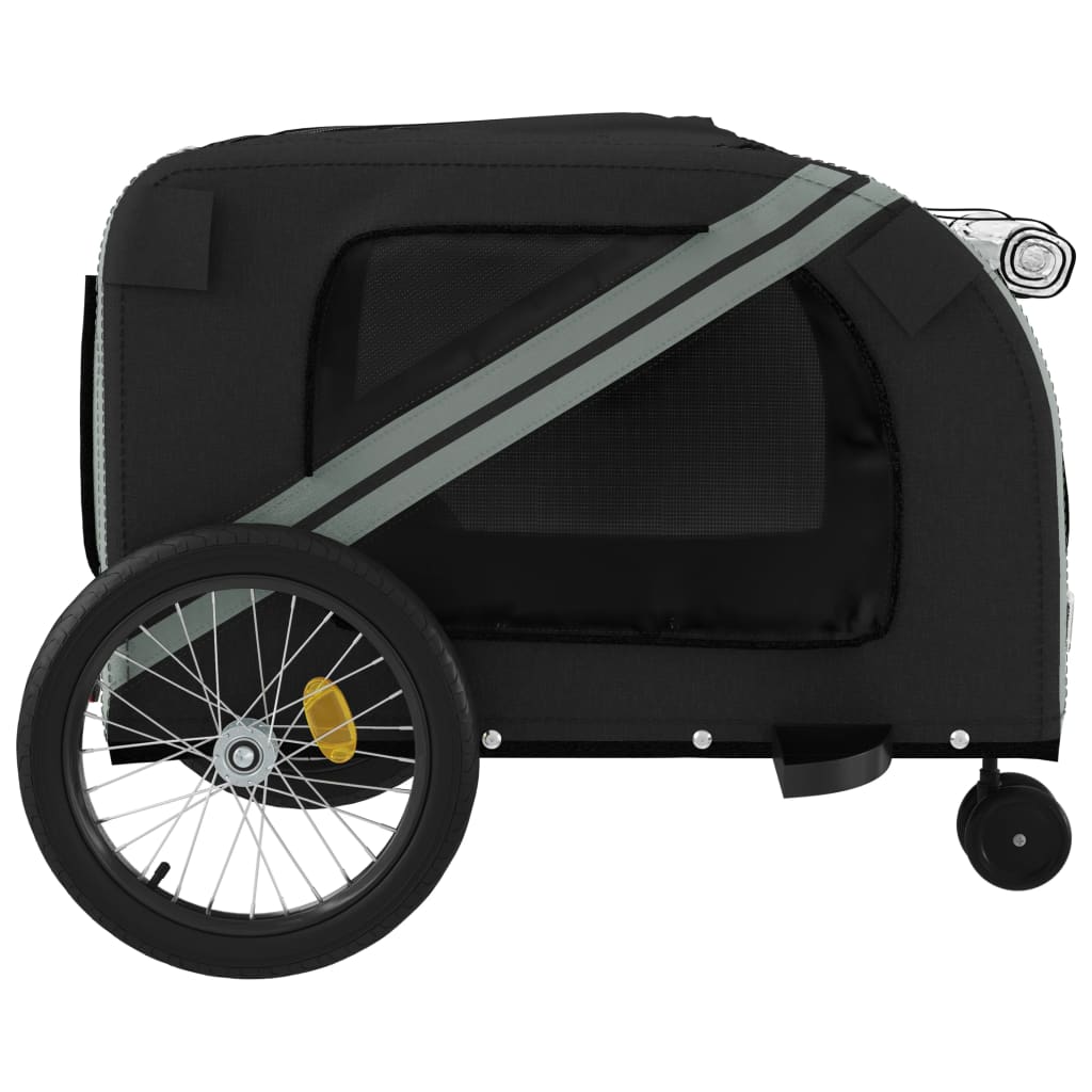 Bicycle Trailer Dogs Gray and Black Oxford Fabric and Iron