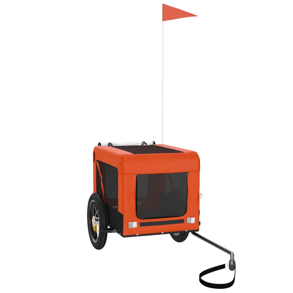 Bicycle Trailer Dogs Orange and Black Oxford Fabric & Iron