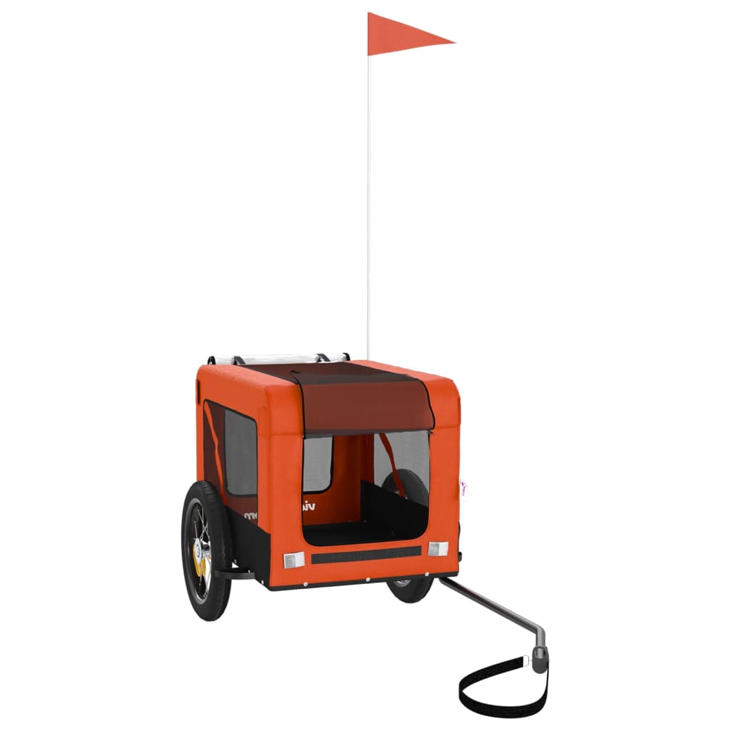 Bicycle Trailer Dogs Orange and Black Oxford Fabric & Iron