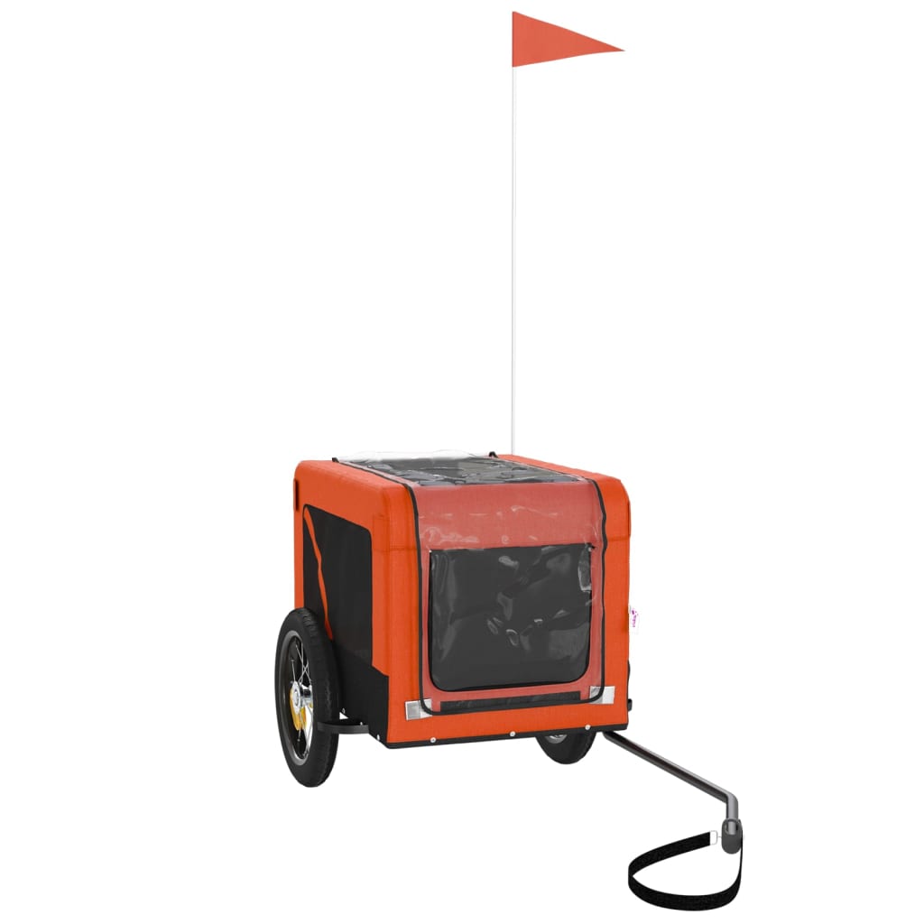 Bicycle Trailer Dogs Orange and Black Oxford Fabric & Iron