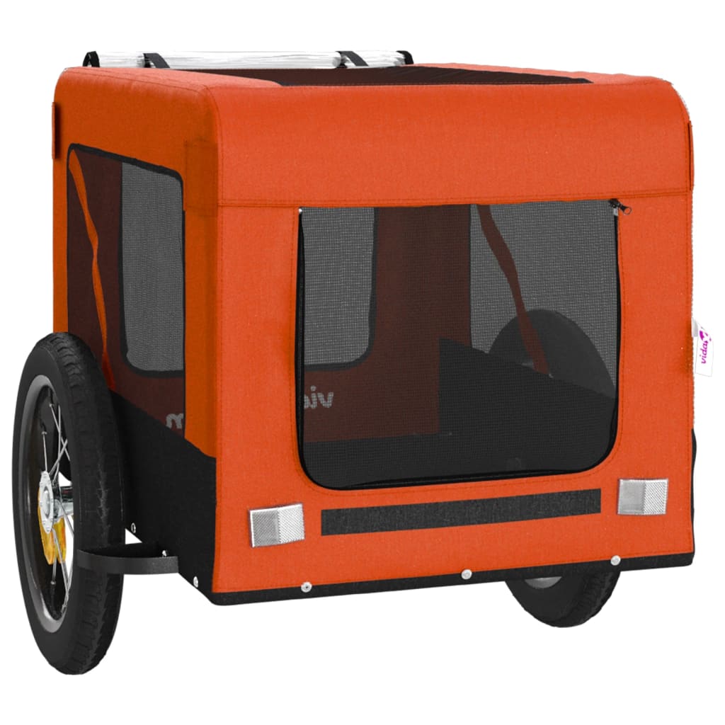 Bicycle Trailer Dogs Orange and Black Oxford Fabric & Iron