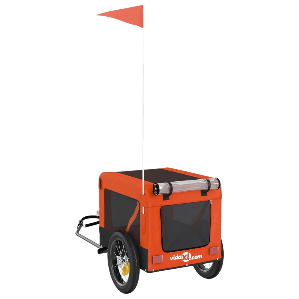 Bicycle Trailer Dogs Orange and Black Oxford Fabric & Iron