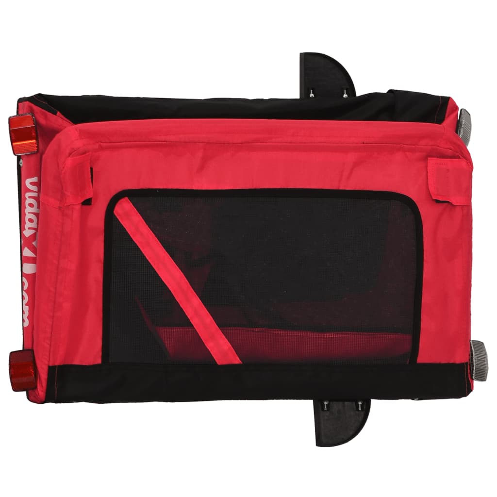 Bicycle Trailer Dogs Red and Black Oxford Fabric & Iron