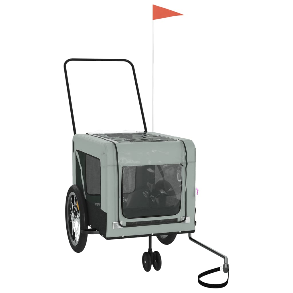 Bicycle Trailer Dogs Gray and Black Oxford Fabric and Iron