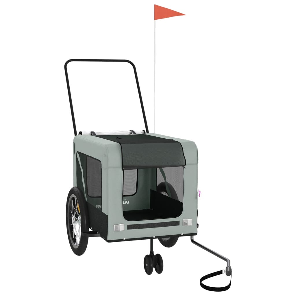 Bicycle Trailer Dogs Gray and Black Oxford Fabric and Iron