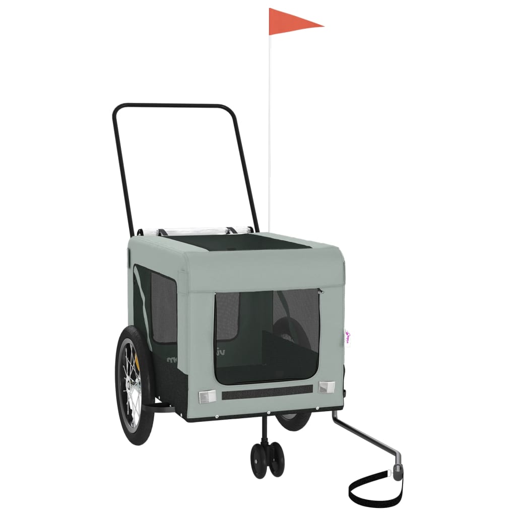 Bicycle Trailer Dogs Gray and Black Oxford Fabric and Iron