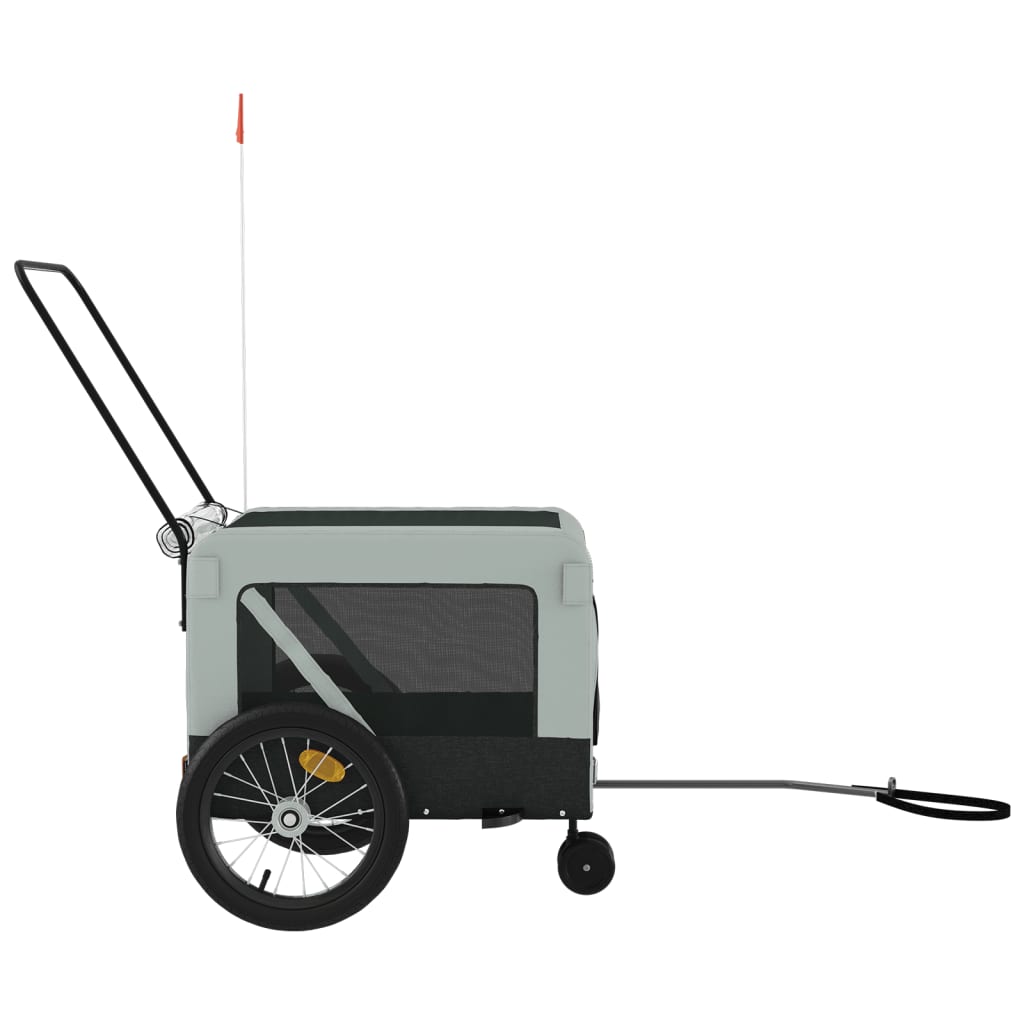 Bicycle Trailer Dogs Gray and Black Oxford Fabric and Iron
