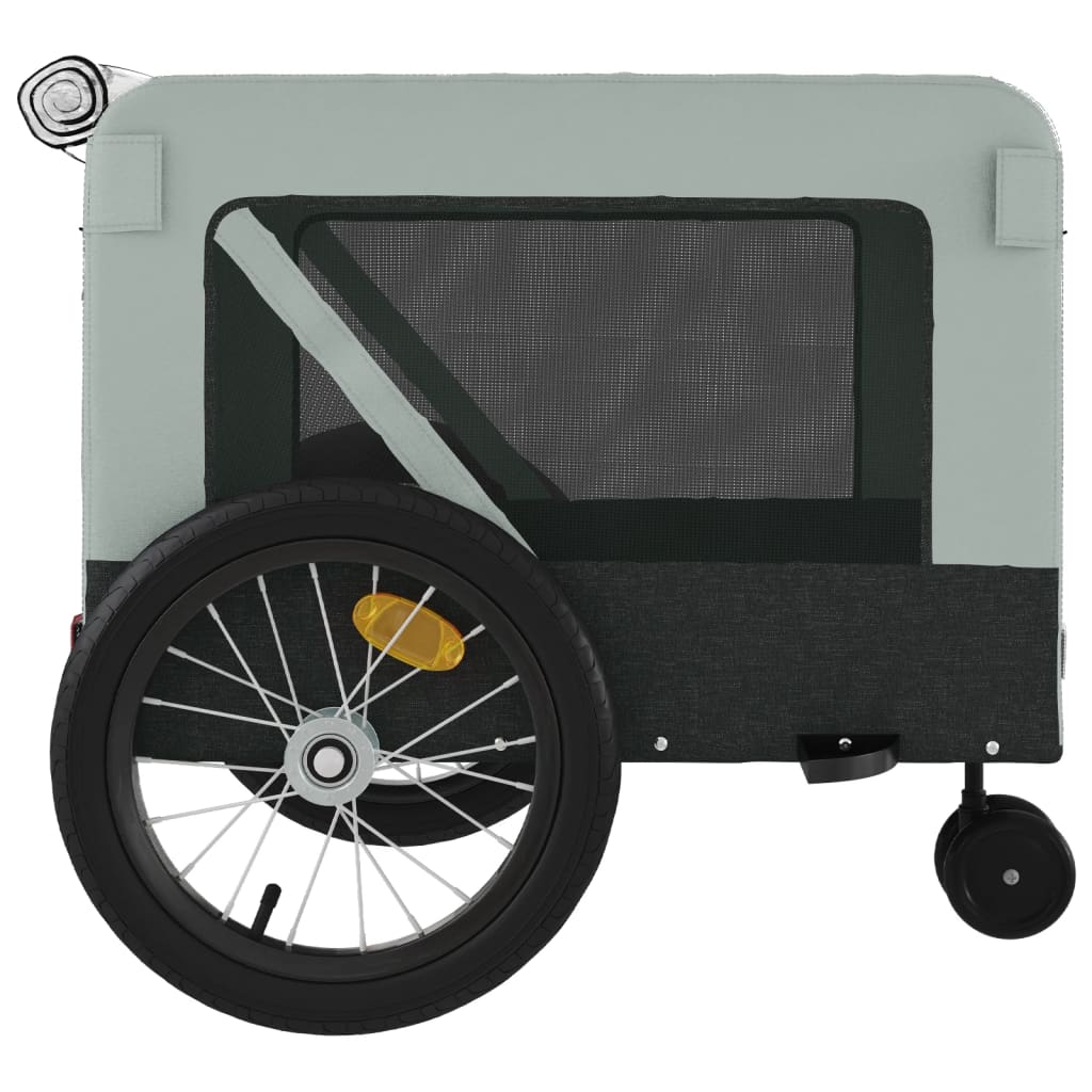 Bicycle Trailer Dogs Gray and Black Oxford Fabric and Iron