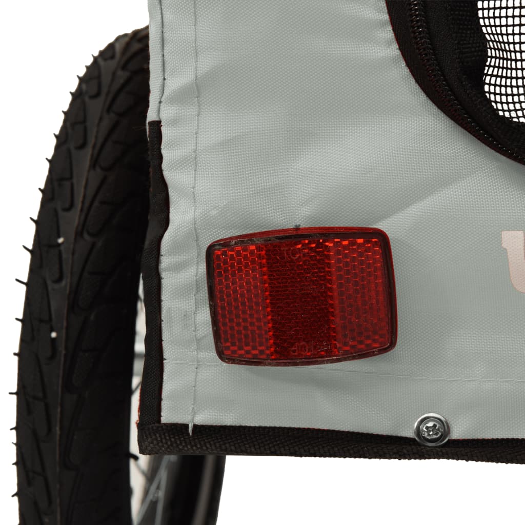 Bicycle Trailer Dogs Gray and Black Oxford Fabric and Iron