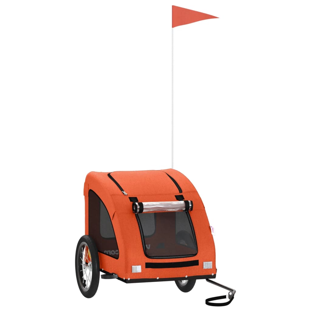 Bicycle Trailer for Dogs Orange Oxford Fabric and Iron