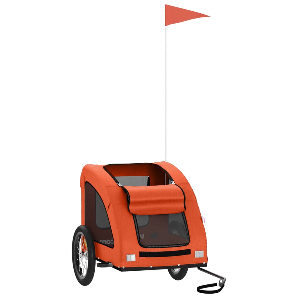 Bicycle Trailer for Dogs Orange Oxford Fabric and Iron