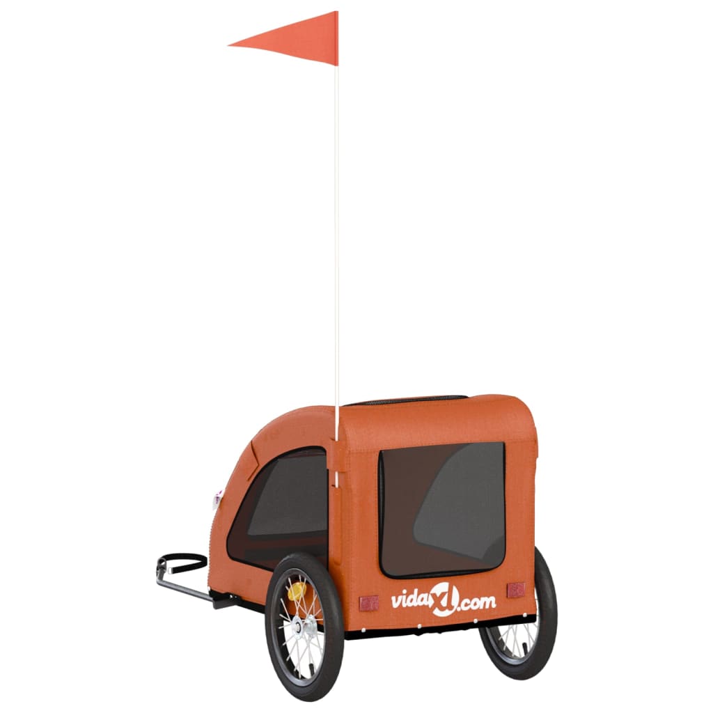 Bicycle Trailer for Dogs Orange Oxford Fabric and Iron