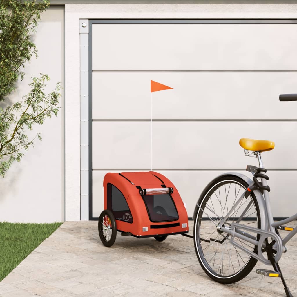 Bicycle Trailer for Dogs Orange Oxford Fabric and Iron
