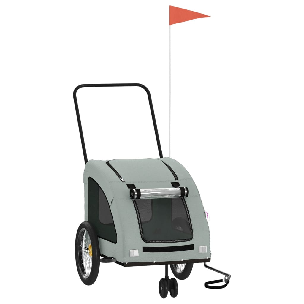 Bicycle Trailer Dogs Gray Oxford Fabric and Iron