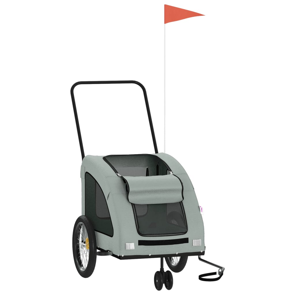 Bicycle Trailer Dogs Gray Oxford Fabric and Iron
