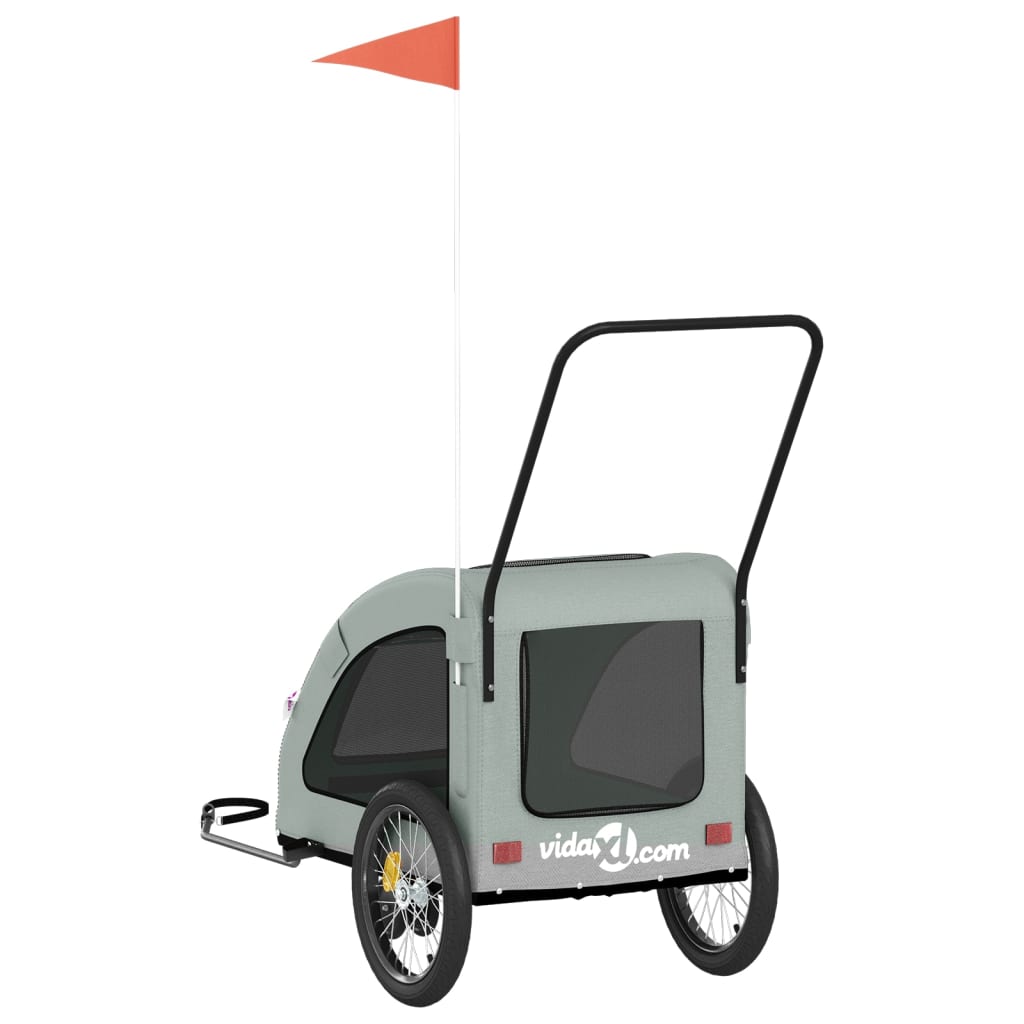 Bicycle Trailer Dogs Gray Oxford Fabric and Iron