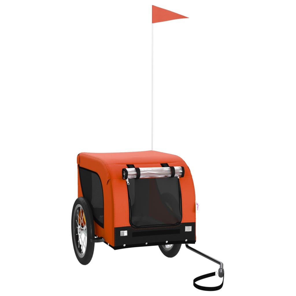Bicycle Trailer Dogs Orange and Black Oxford Fabric & Iron