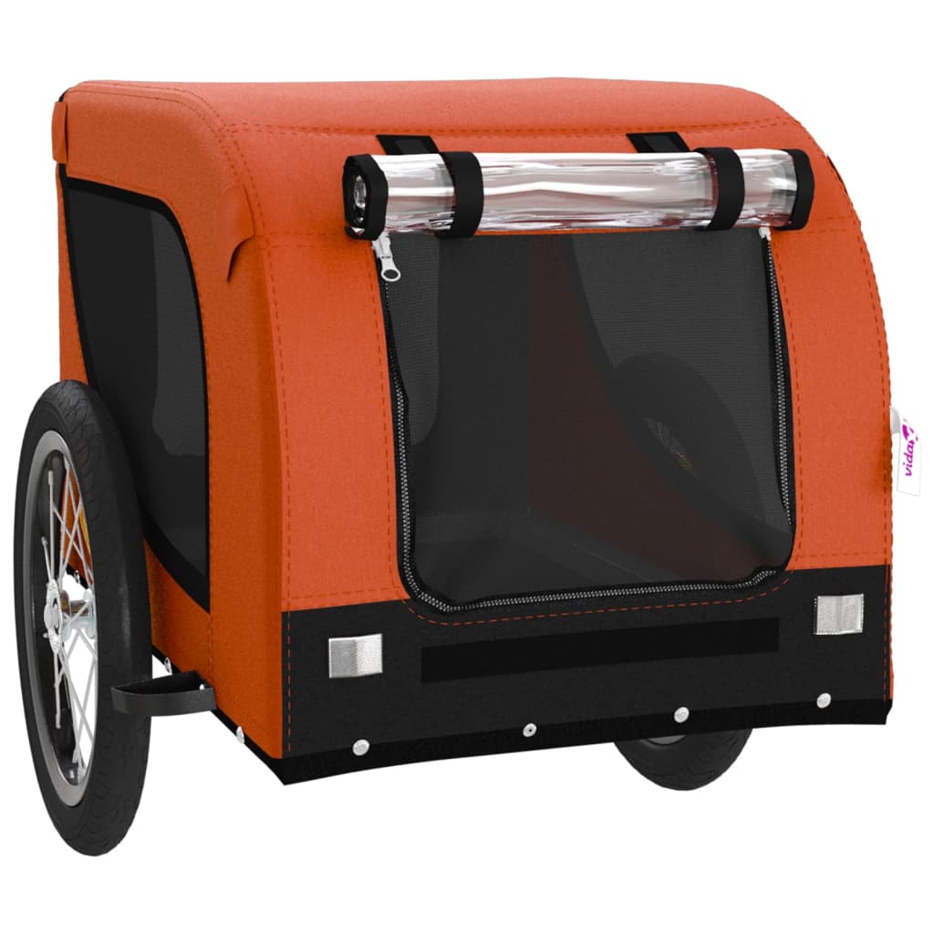 Bicycle Trailer Dogs Orange and Black Oxford Fabric & Iron