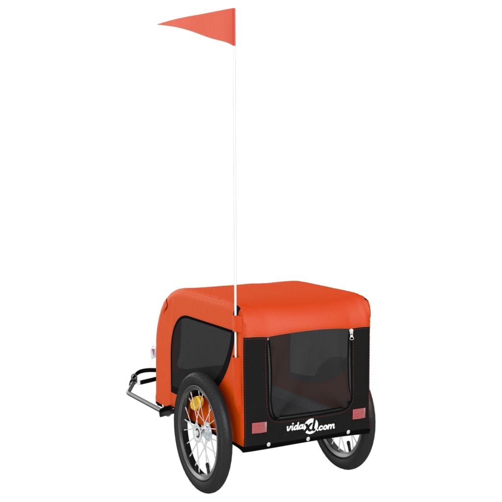 Bicycle Trailer Dogs Orange and Black Oxford Fabric & Iron