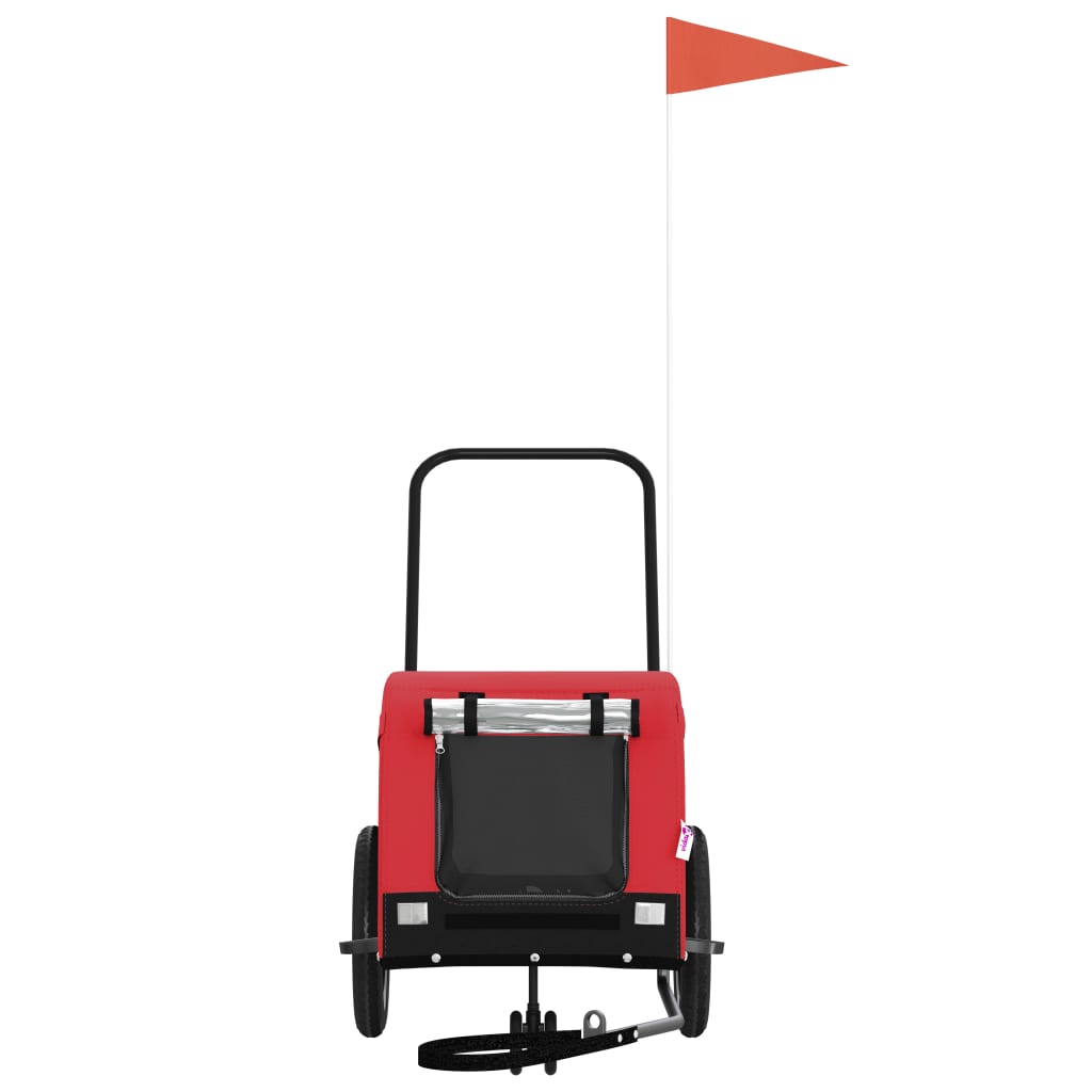 Bicycle Trailer Dogs Red and Black Oxford Fabric & Iron