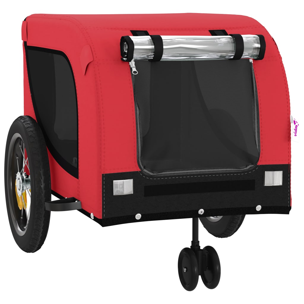 Bicycle Trailer Dogs Red and Black Oxford Fabric & Iron