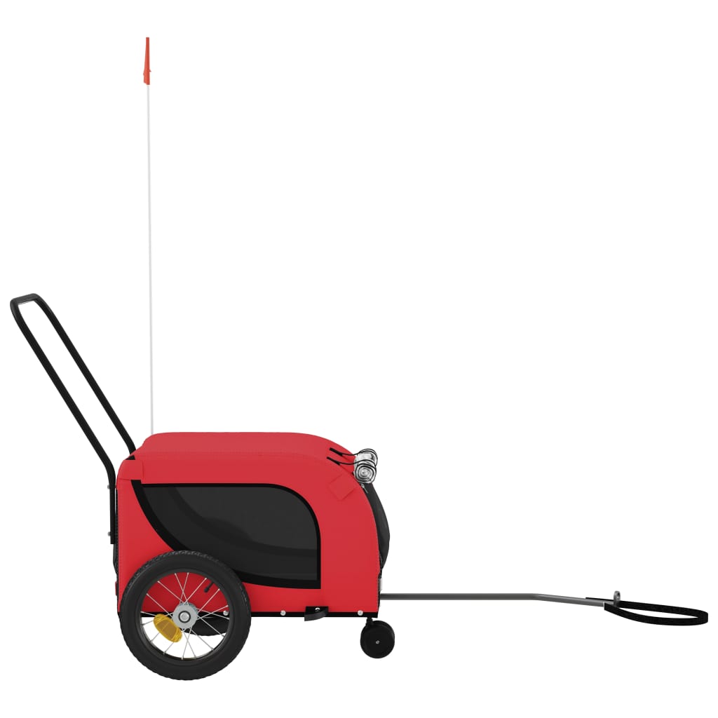 Bicycle Trailer Dogs Red and Black Oxford Fabric & Iron