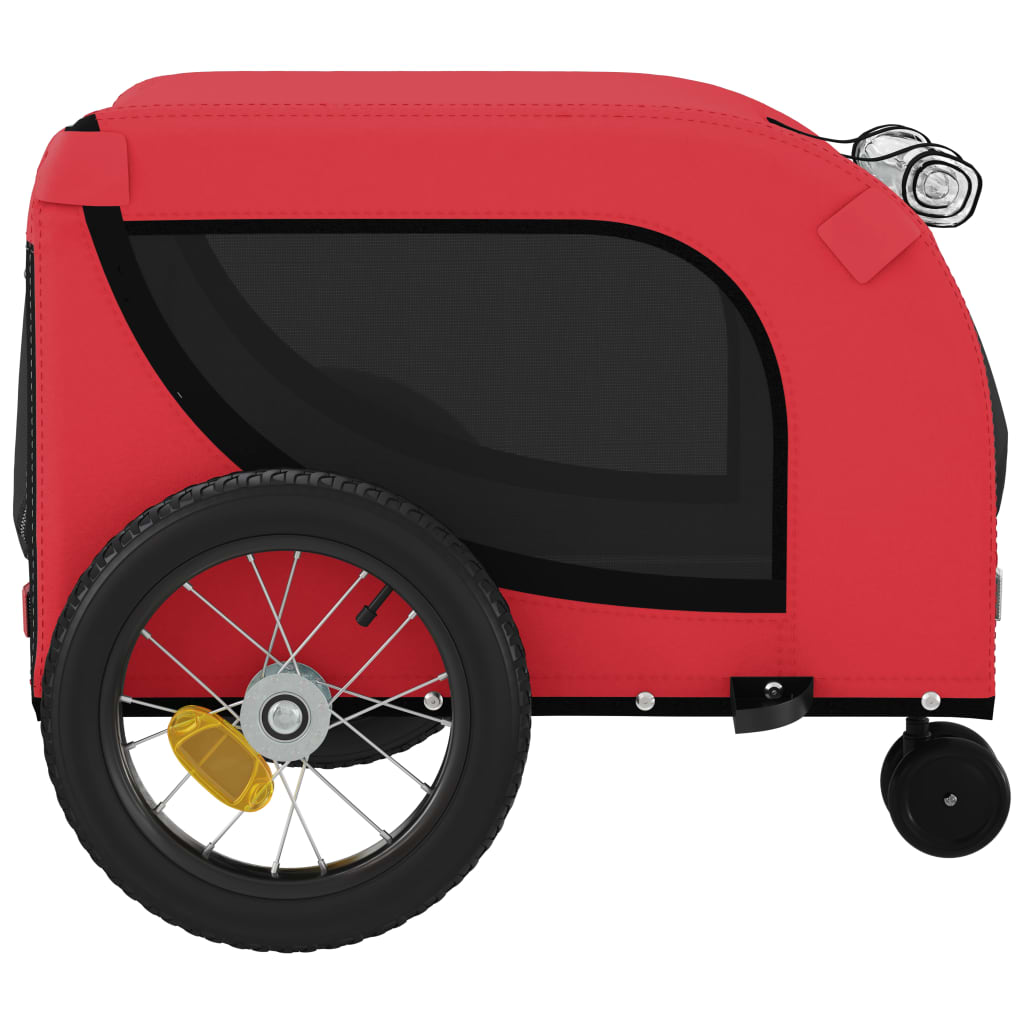 Bicycle Trailer Dogs Red and Black Oxford Fabric & Iron