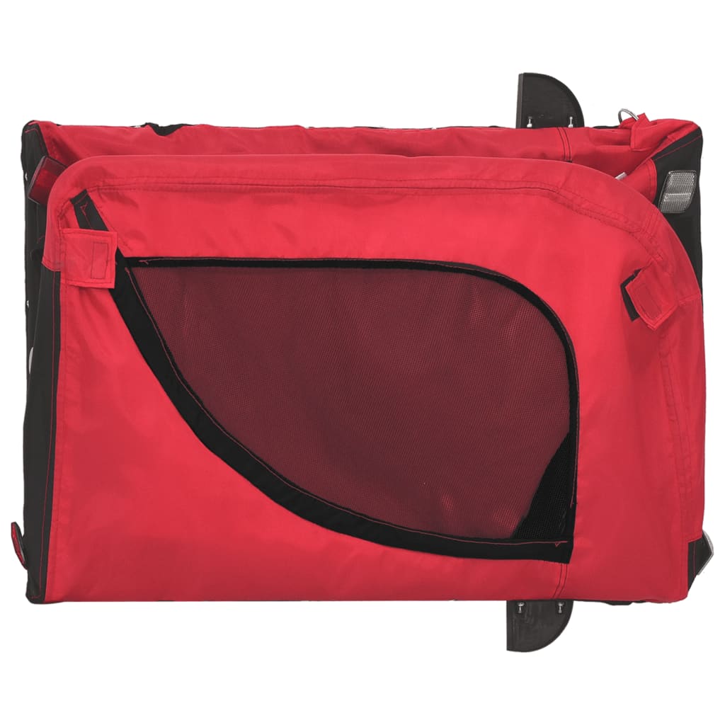 Bicycle Trailer Dogs Red and Black Oxford Fabric & Iron