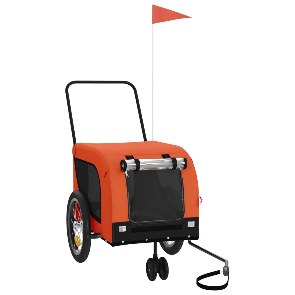 Bicycle Trailer Dogs Orange and Black Oxford Fabric & Iron