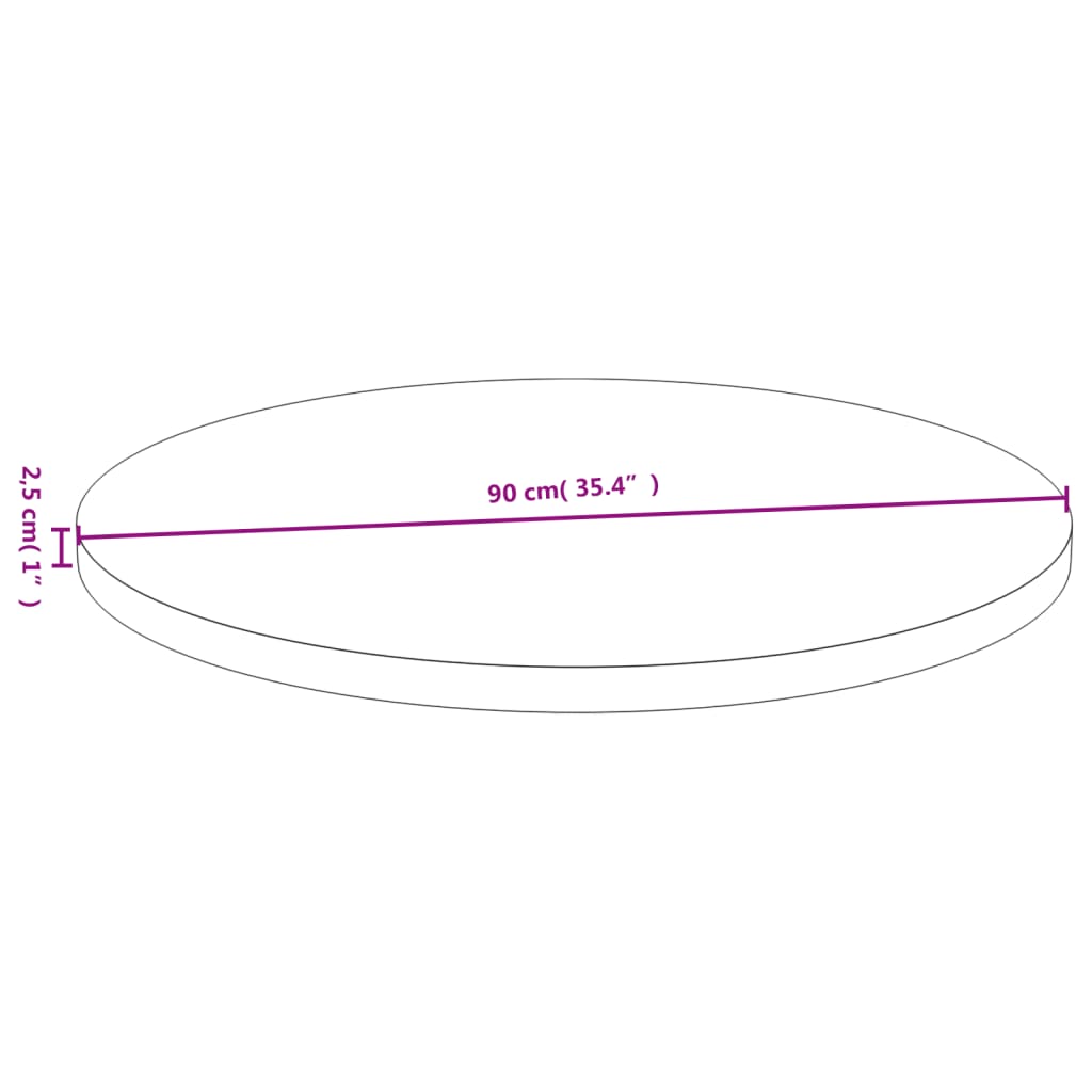 Tischplatte Ø90x2,5 cm Bambus
