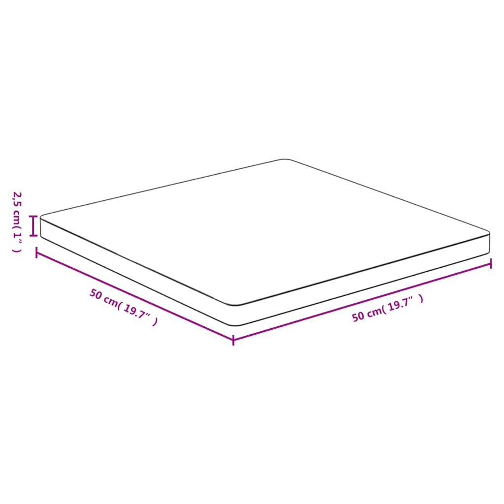 Tischplatte 50x50x2,5 cm Bambus