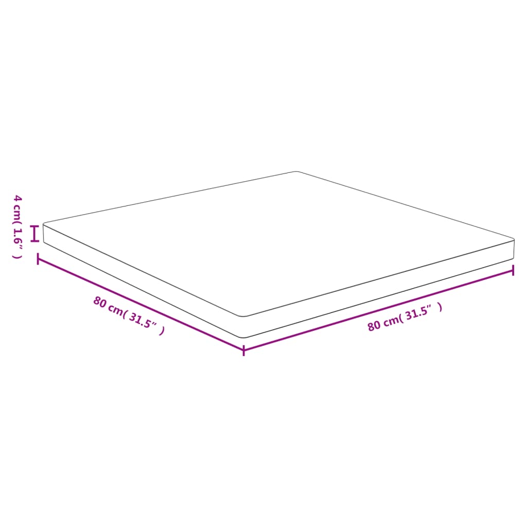 Tischplatte 80x80x4 cm Bambus