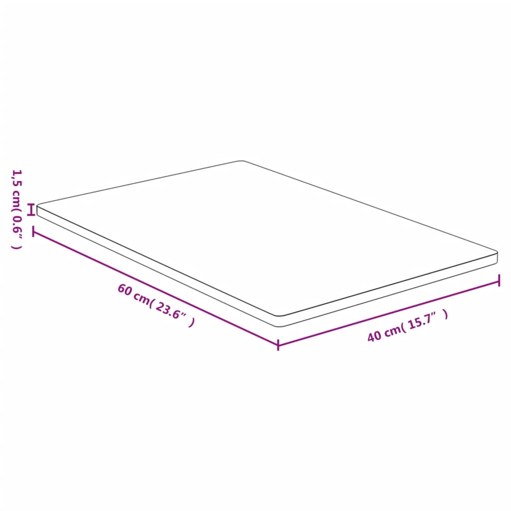 Tischplatte 40x60x1,5 cm Bambus