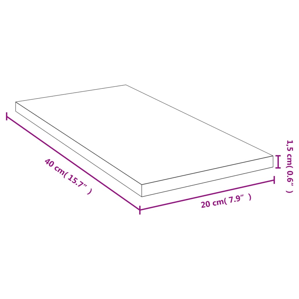 Wall shelf 40x20x1.5 cm bamboo