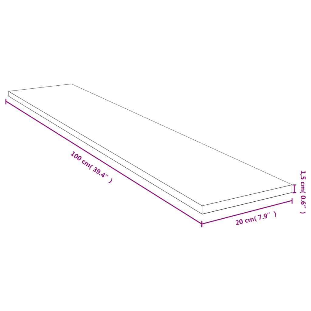 Étagère murale 100x20x1,5 cm en bambou