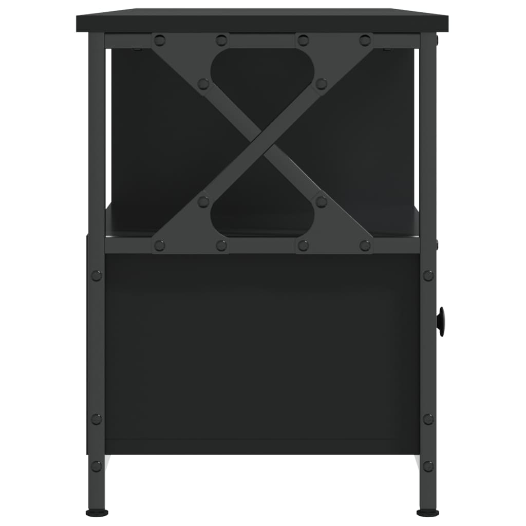 Meuble TV noir 102x33x45 cm en bois et fer