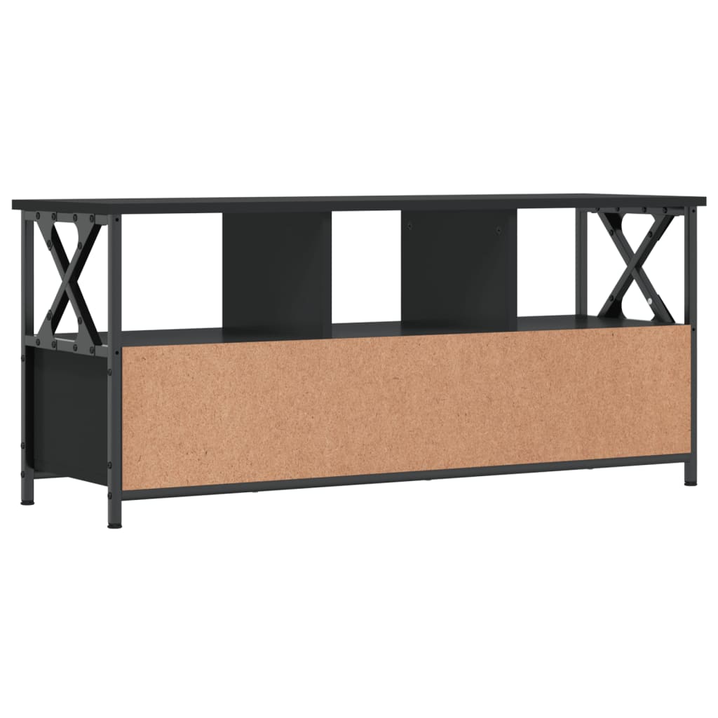 Meuble TV noir 102x33x45 cm en bois et fer
